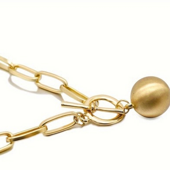 Gold plated necklace set with pendant and earrings - Picture 5 of 8